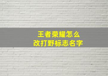 王者荣耀怎么改打野标志名字