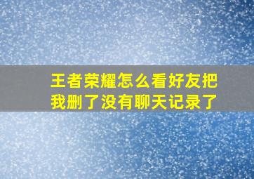 王者荣耀怎么看好友把我删了没有聊天记录了