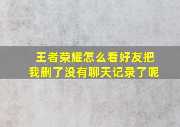 王者荣耀怎么看好友把我删了没有聊天记录了呢