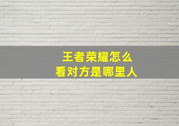 王者荣耀怎么看对方是哪里人