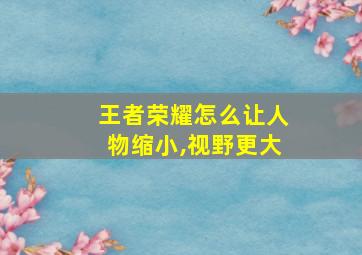 王者荣耀怎么让人物缩小,视野更大