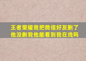 王者荣耀我把微信好友删了他没删我他能看到我在线吗