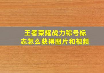 王者荣耀战力称号标志怎么获得图片和视频