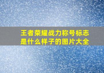 王者荣耀战力称号标志是什么样子的图片大全