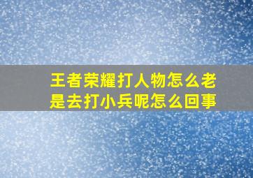 王者荣耀打人物怎么老是去打小兵呢怎么回事