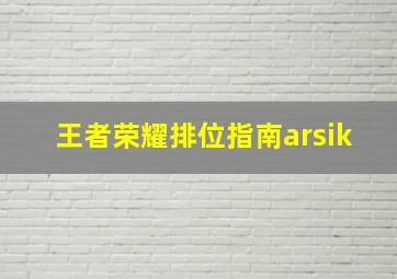 王者荣耀排位指南arsik