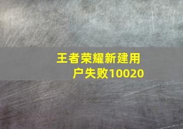 王者荣耀新建用户失败10020