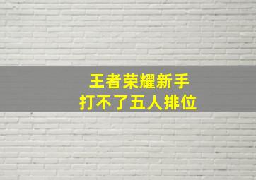 王者荣耀新手打不了五人排位