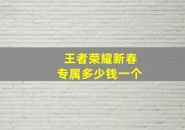 王者荣耀新春专属多少钱一个