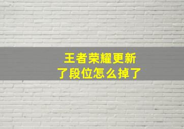 王者荣耀更新了段位怎么掉了