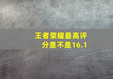 王者荣耀最高评分是不是16.1