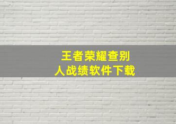 王者荣耀查别人战绩软件下载