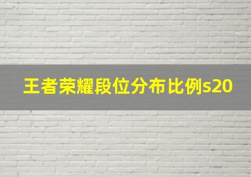 王者荣耀段位分布比例s20