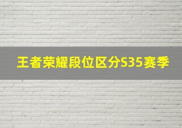 王者荣耀段位区分S35赛季