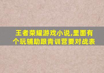 王者荣耀游戏小说,里面有个玩辅助跟青训营要对战表