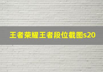 王者荣耀王者段位截图s20