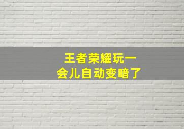 王者荣耀玩一会儿自动变暗了