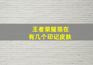 王者荣耀现在有几个印记皮肤