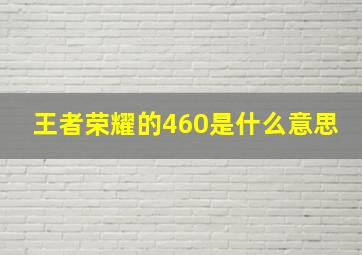 王者荣耀的460是什么意思