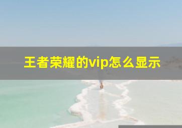 王者荣耀的vip怎么显示