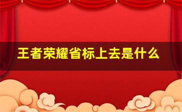 王者荣耀省标上去是什么