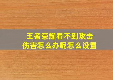 王者荣耀看不到攻击伤害怎么办呢怎么设置