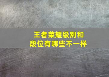 王者荣耀级别和段位有哪些不一样