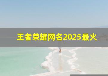 王者荣耀网名2025最火