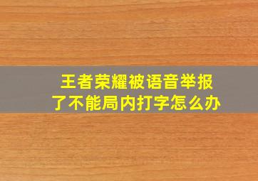 王者荣耀被语音举报了不能局内打字怎么办