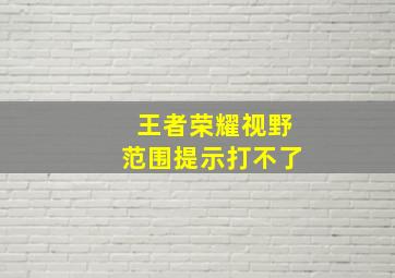 王者荣耀视野范围提示打不了