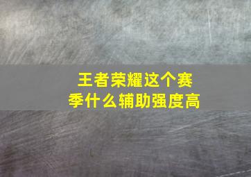 王者荣耀这个赛季什么辅助强度高