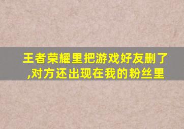 王者荣耀里把游戏好友删了,对方还出现在我的粉丝里