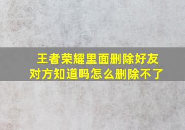 王者荣耀里面删除好友对方知道吗怎么删除不了