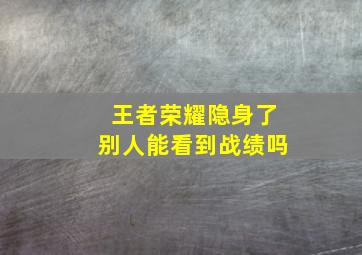 王者荣耀隐身了别人能看到战绩吗