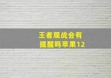 王者观战会有提醒吗苹果12