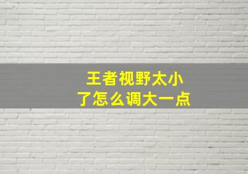 王者视野太小了怎么调大一点