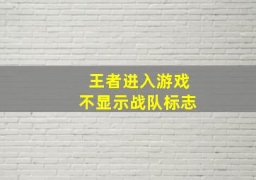 王者进入游戏不显示战队标志