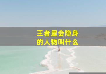 王者里会隐身的人物叫什么