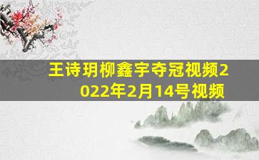 王诗玥柳鑫宇夺冠视频2022年2月14号视频