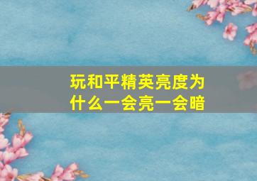 玩和平精英亮度为什么一会亮一会暗