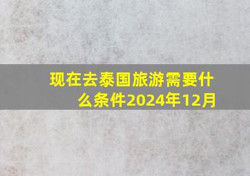 现在去泰国旅游需要什么条件2024年12月