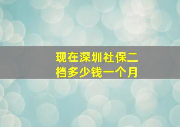 现在深圳社保二档多少钱一个月