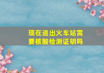 现在进出火车站需要核酸检测证明吗