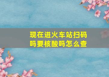 现在进火车站扫码吗要核酸吗怎么查