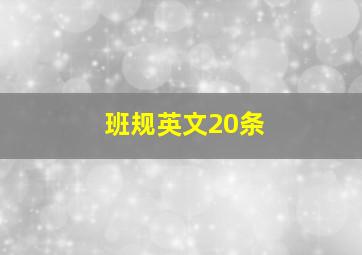 班规英文20条