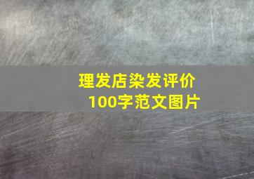 理发店染发评价100字范文图片