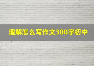 理解怎么写作文300字初中