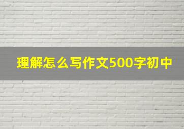 理解怎么写作文500字初中