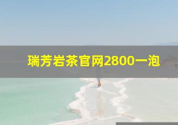 瑞芳岩茶官网2800一泡