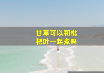 甘草可以和枇杷叶一起煮吗